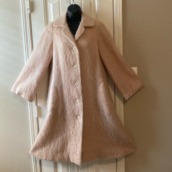 Vintage Ivey Wade Austin Mohair Swing Coat Blush/Pinkish Beige - Picture 1 of 11